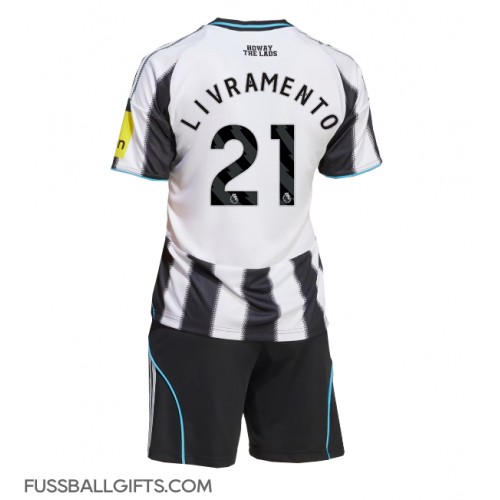Newcastle United Tino Livramento #21 Fußballbekleidung Heimtrikot Kinder 2025-26 Kurzarm (+ kurze hosen)